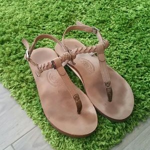 Rainbow T strap sandals